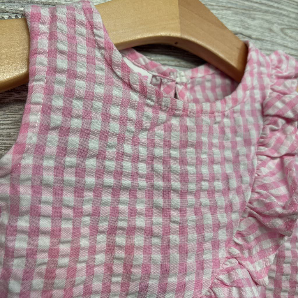 Gingham Ruffle Tank Top & Shorts Flowers 12M
