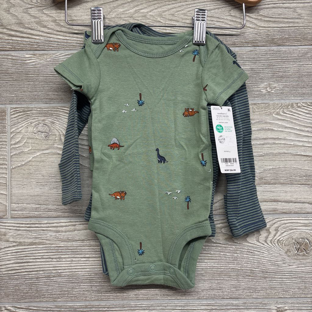 NEW LS Bodysuit Stripes, Bodysuit Dinosaurs & Pants Dinosaur Butt NB