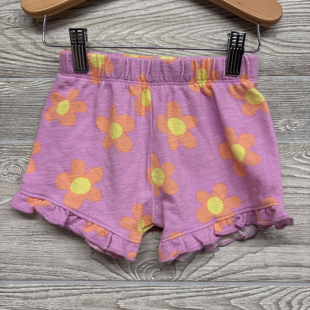 French Terry Ruffle Trim Shorts Flowers 18M