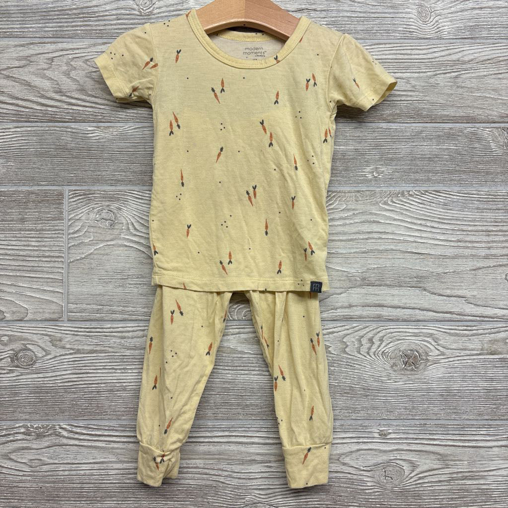 2 Pc Bamboo PJs Carrots Dots 18M