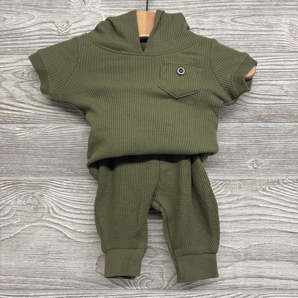 Waffle Knit Bodysuit W/ Hood & Joggers NB