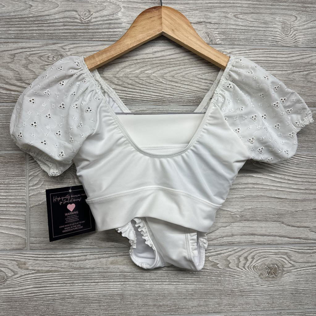 NEW Puff Sleeve Eyelet Dance Top & Ruffle Trim Bottoms 10-12