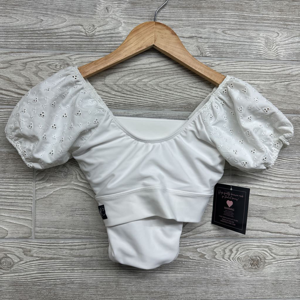 NEW Puff Sleeve Eyelet Dance Top & Ruffle Trim Bottoms 10-12