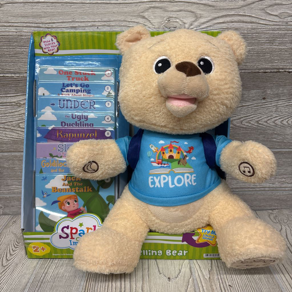 NEW Story Telling Bear W/ 8 Stories