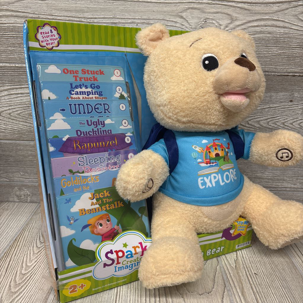 NEW Story Telling Bear W/ 8 Stories