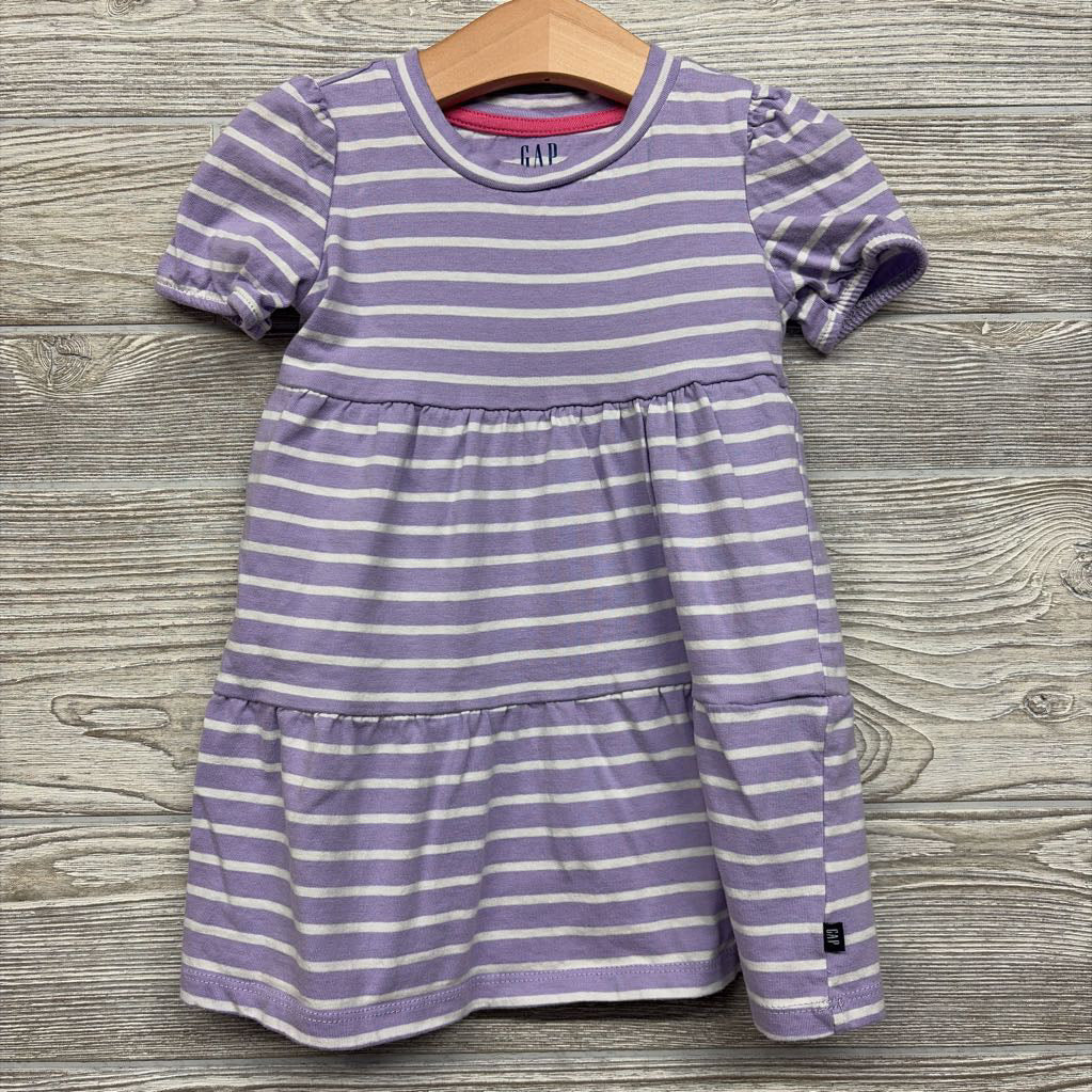 Puff Sleeve Dress Stripes 2T
