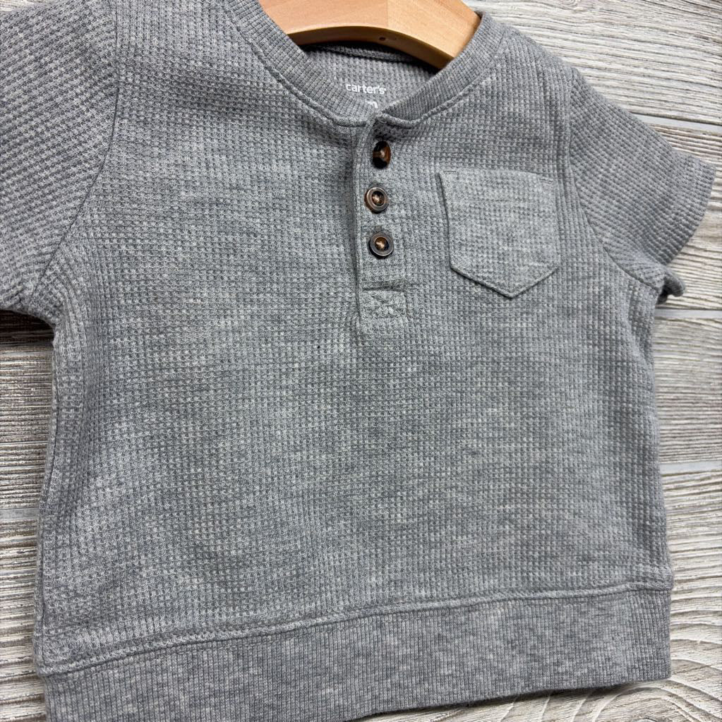 Waffle Knit Henley Shirt 9M