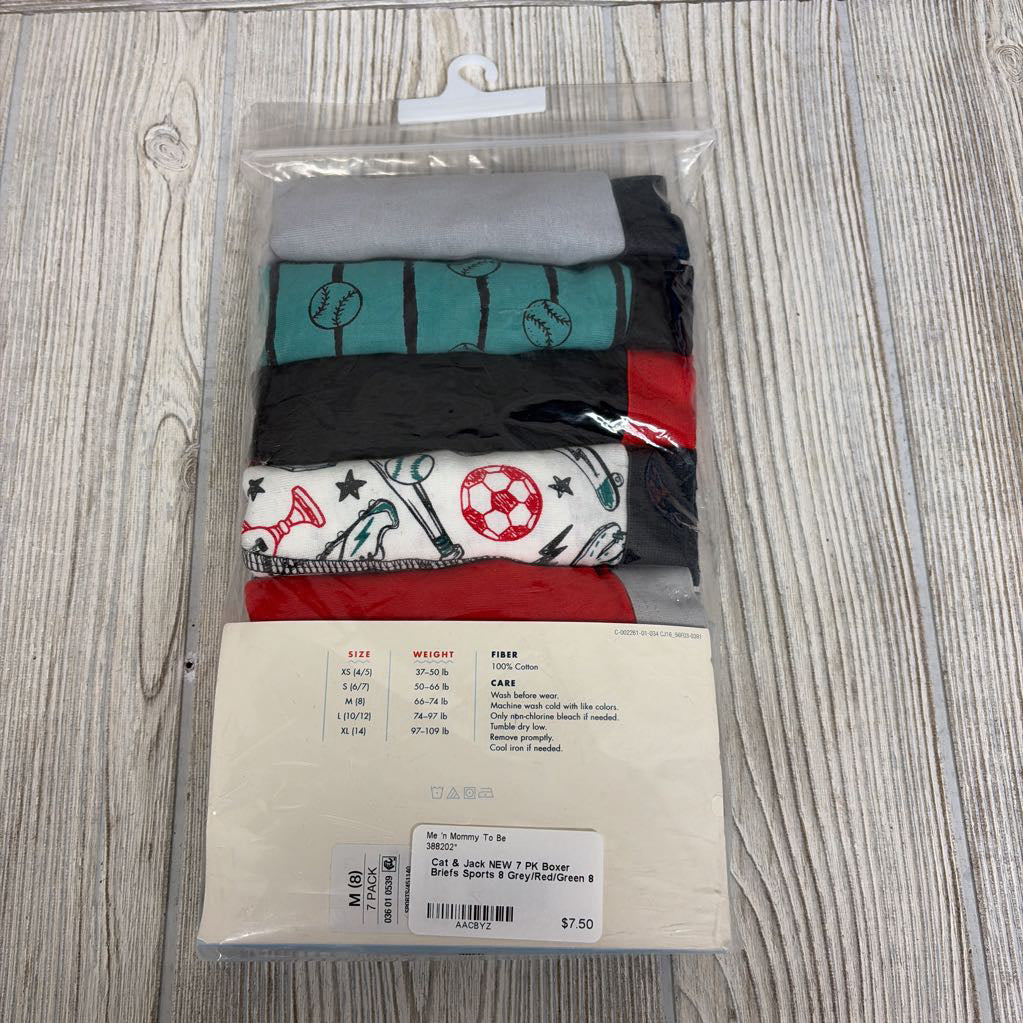 NEW 7 PK Boxer Briefs Sports 8