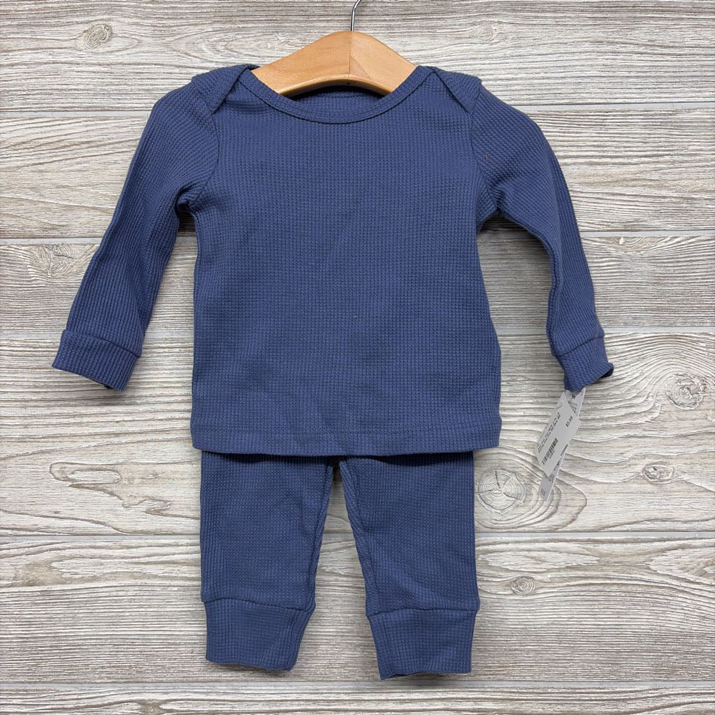 NEW 2 Pc LS Waffle Knit PJs 9M
