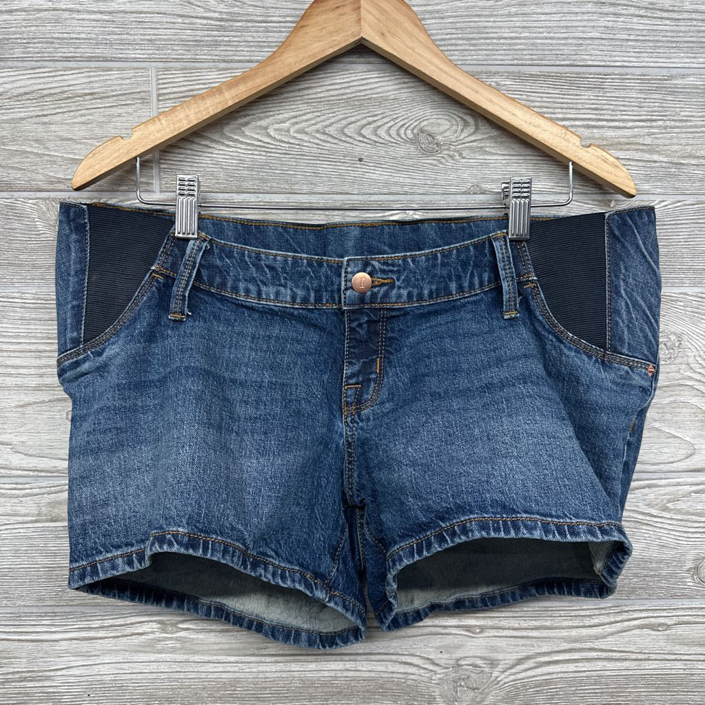 Side Panel Denim Midi Shorts 8/Medium