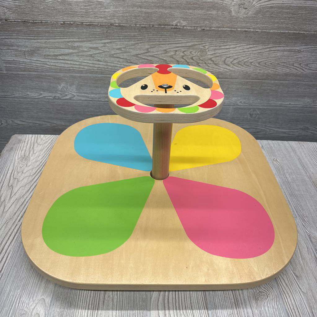Wooden Lion Sit & Spin*