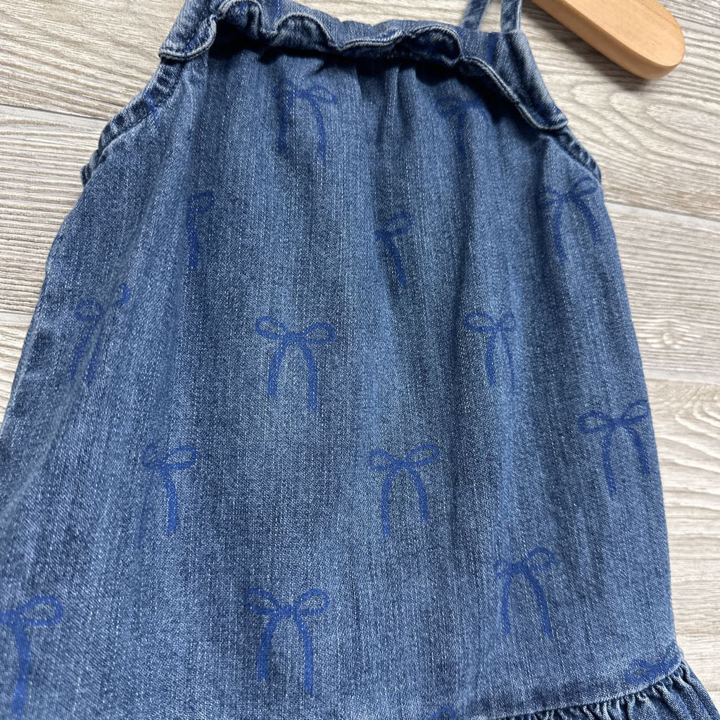 Denim Peplum Dress Bows 12-18M
