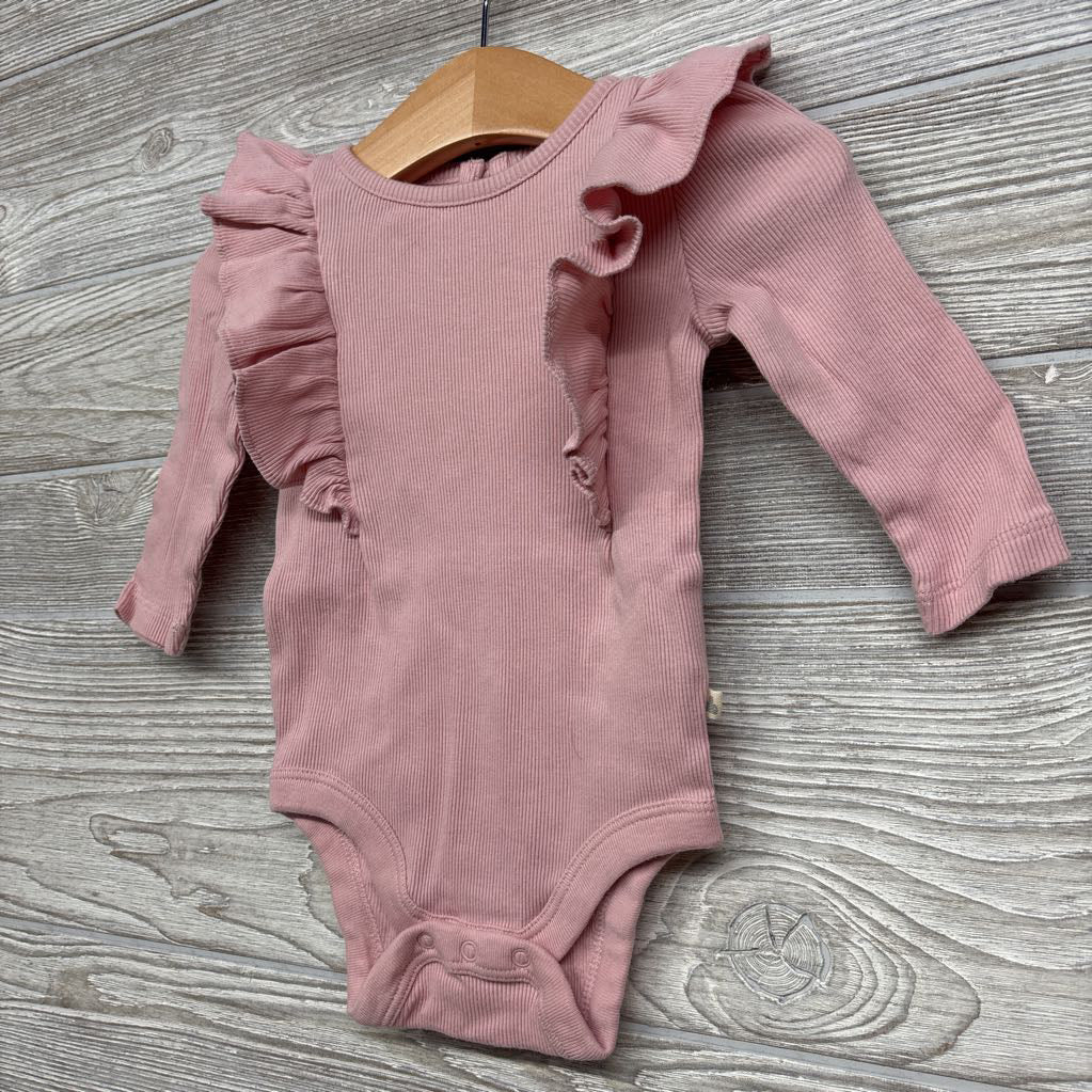 Ribbed LS Ruffle Bodysuit 3-6M