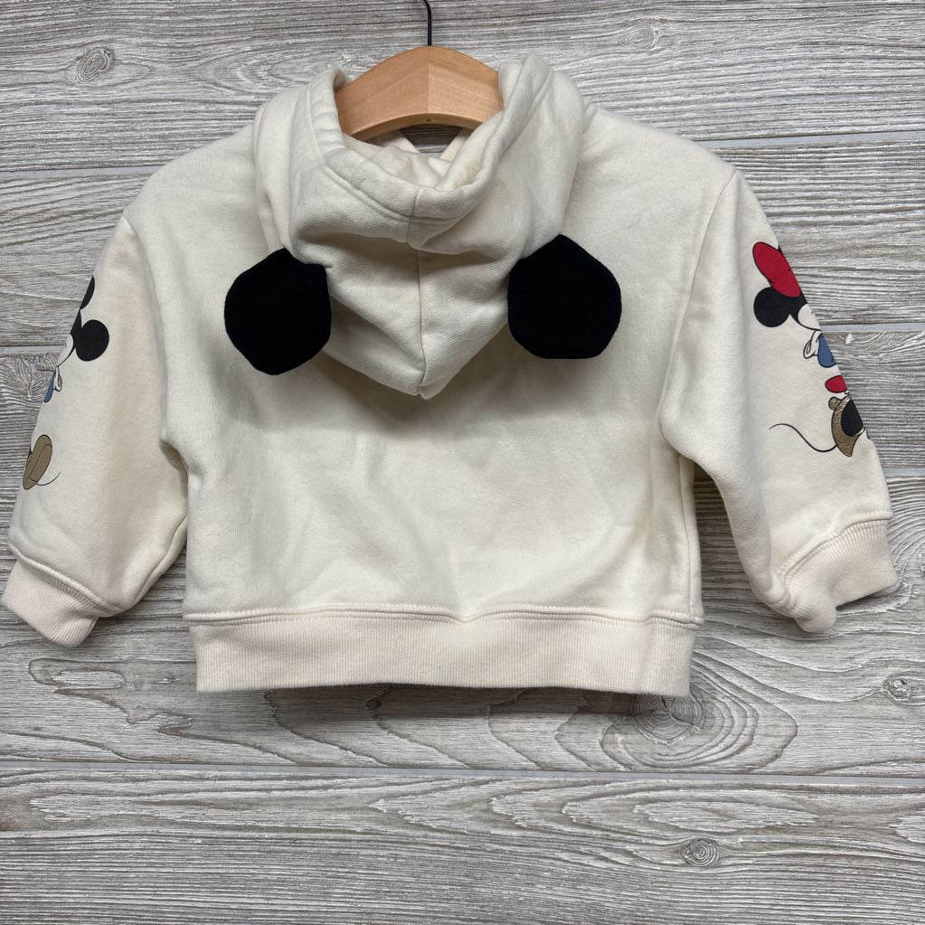 3D Hooded Sweatshirt Mickey & Minnie Arms 12-18M