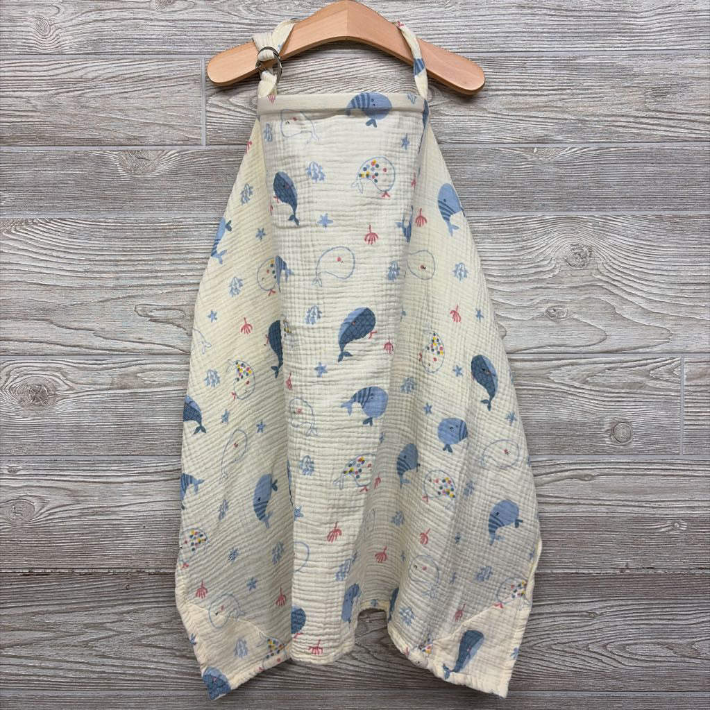Nursing Muslin Cover Whales