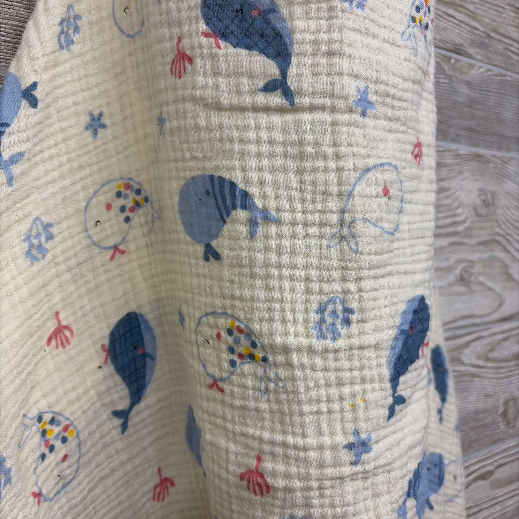 Nursing Muslin Cover Whales