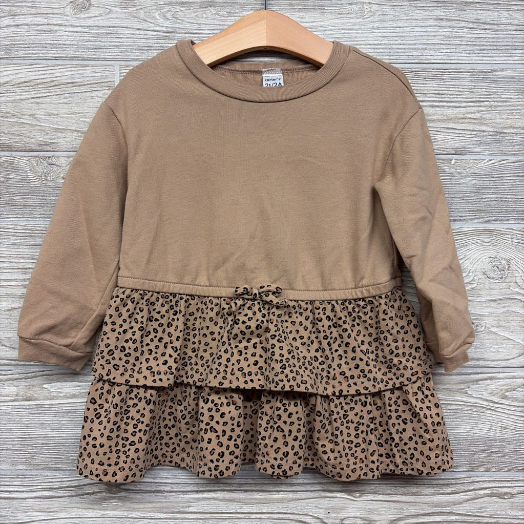Peplum Crewneck Animal Print 2t