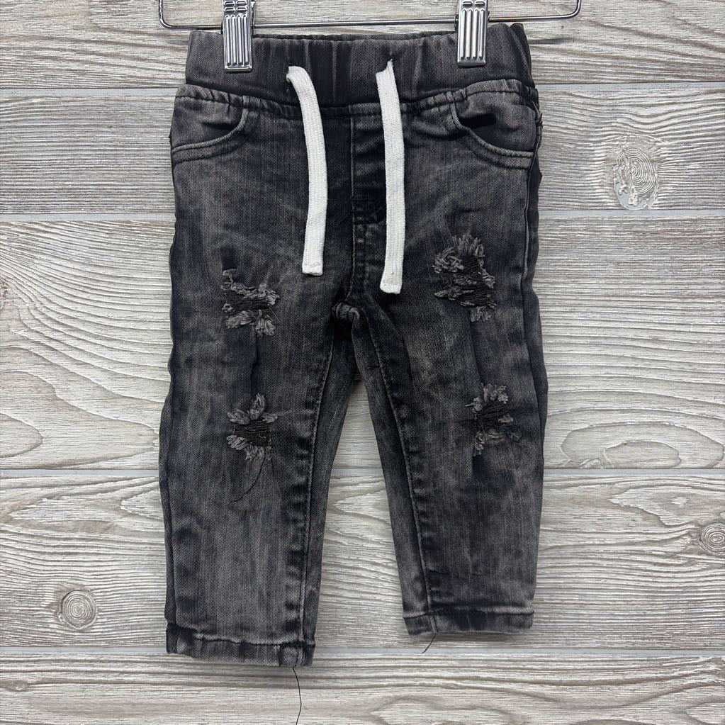 Pull On Drawstring Distressed Ashton Jeans 6-12M