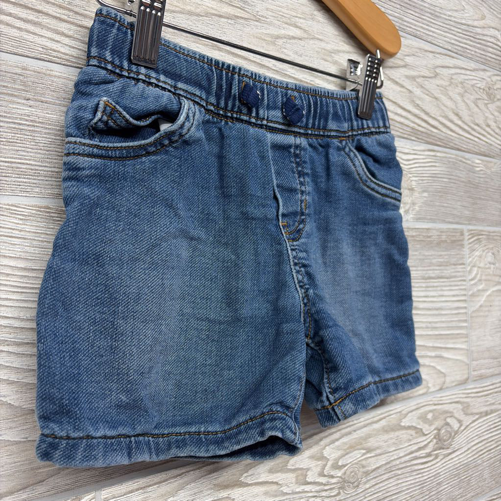 Pull On Drawstring Knit Denim Shorts 3T