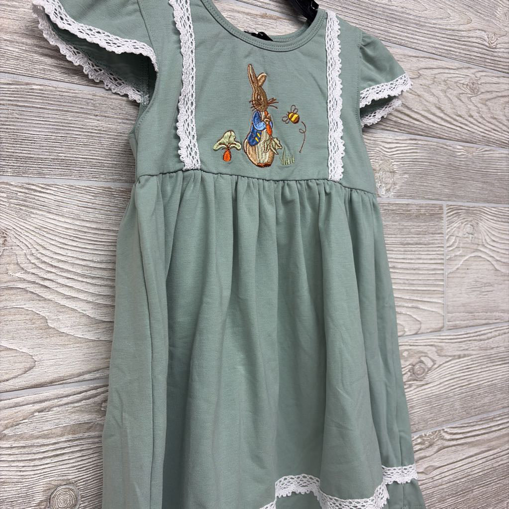 NEW Cap Sleeve Dress Embroidered Rabbit 3