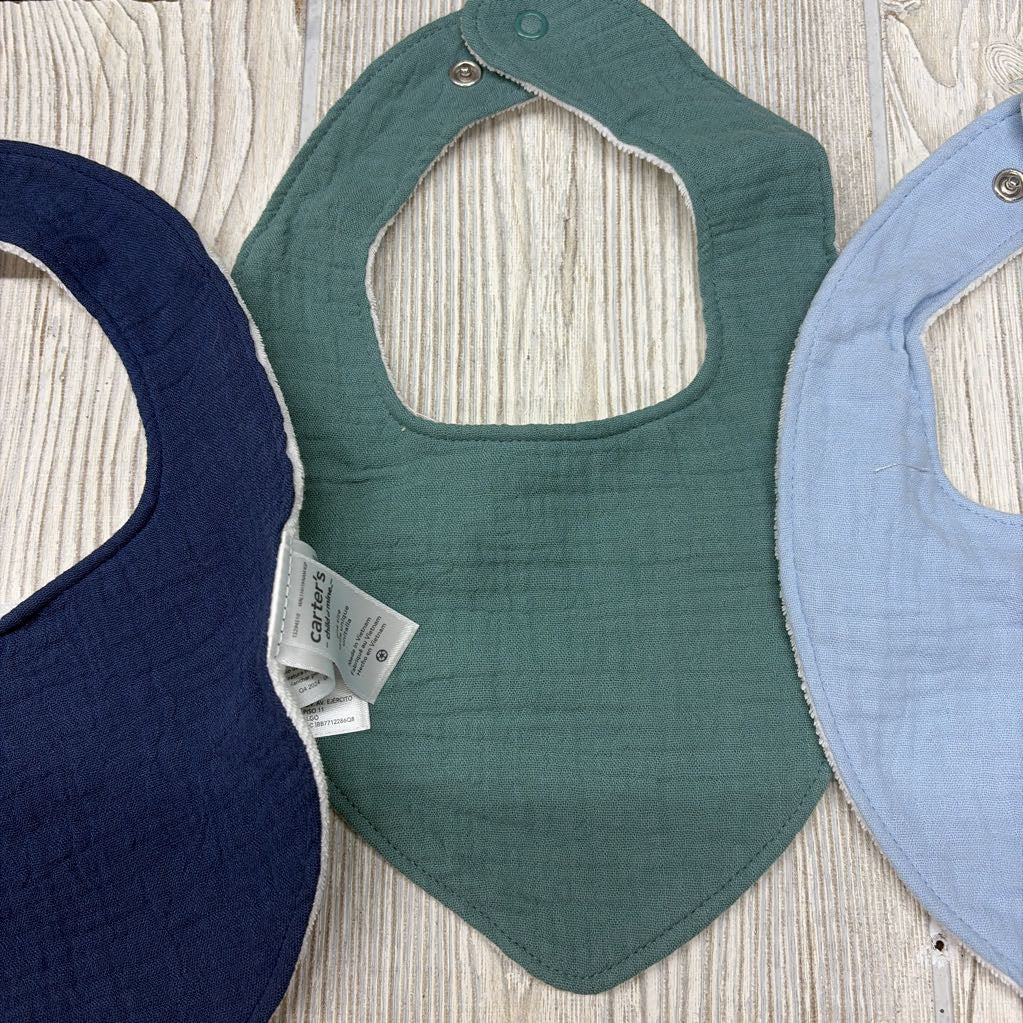 3 Pk Muslin Bibs