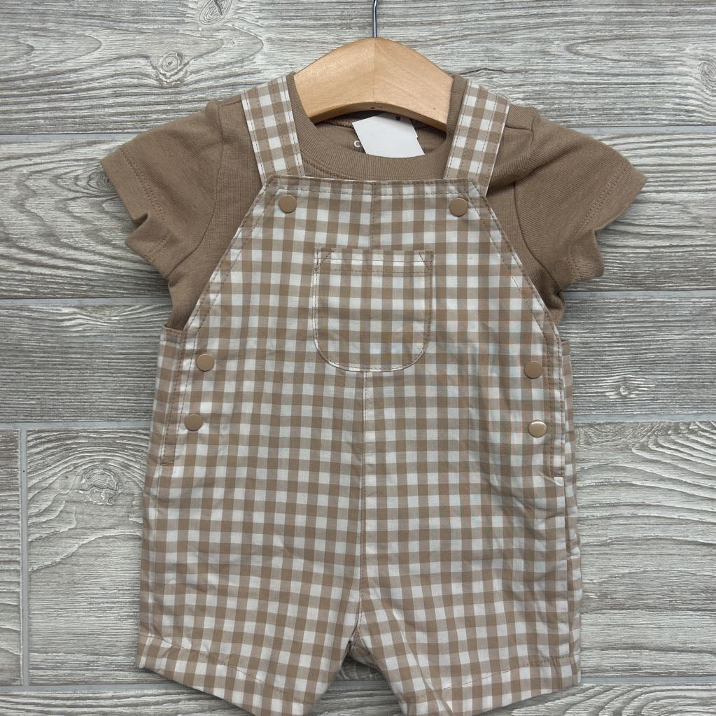NEW Gingham Shortalls & Shirt 3M