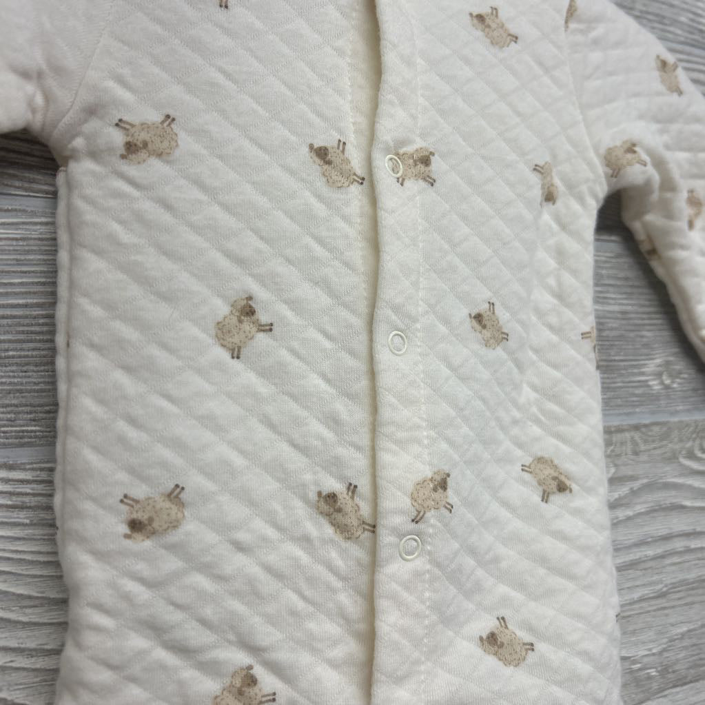 Organic Snap Up Quilted Outfit Sheep 3-6M
