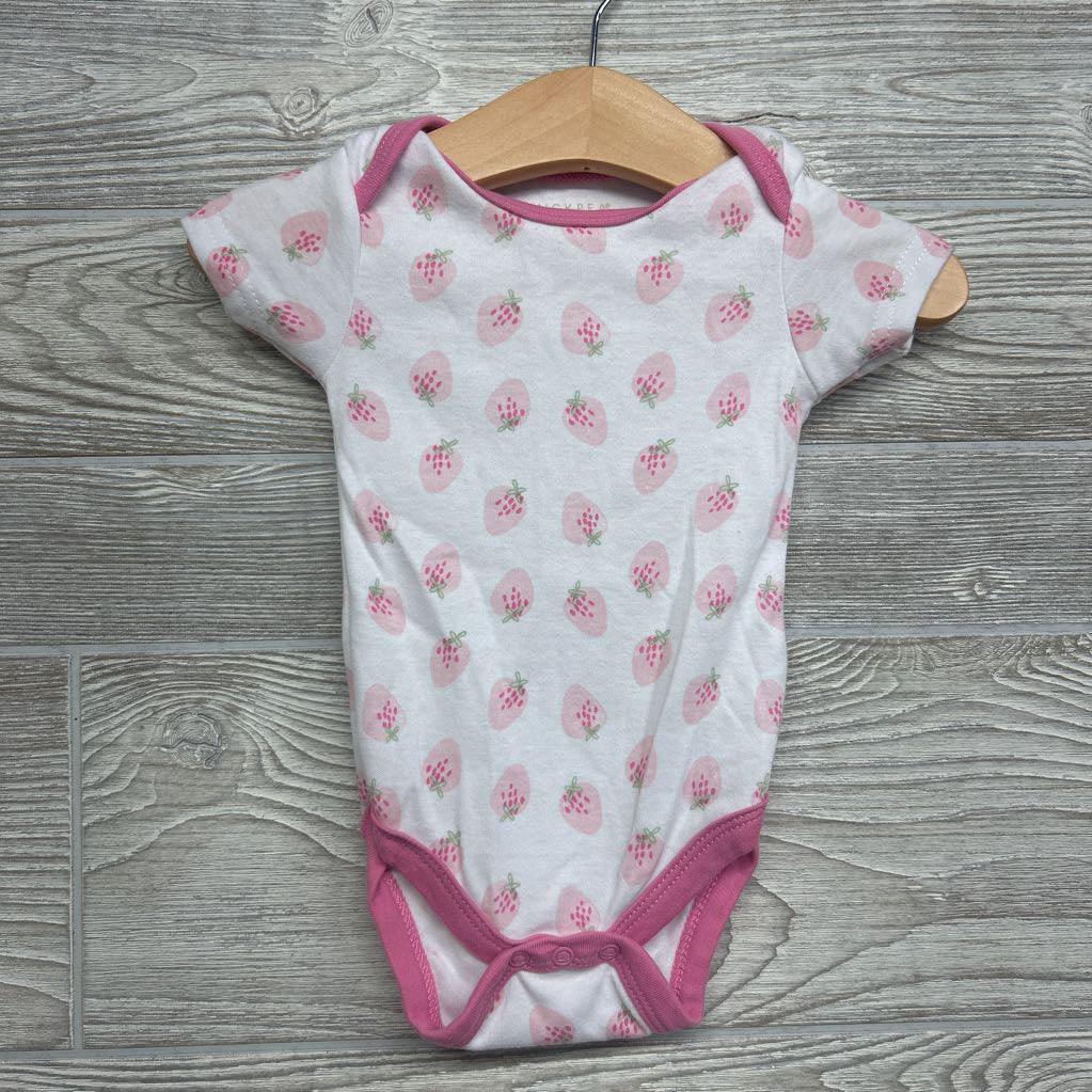 NEW 5 Pk Ribbed Bodysuits Solids, Strawberries 3-6M
