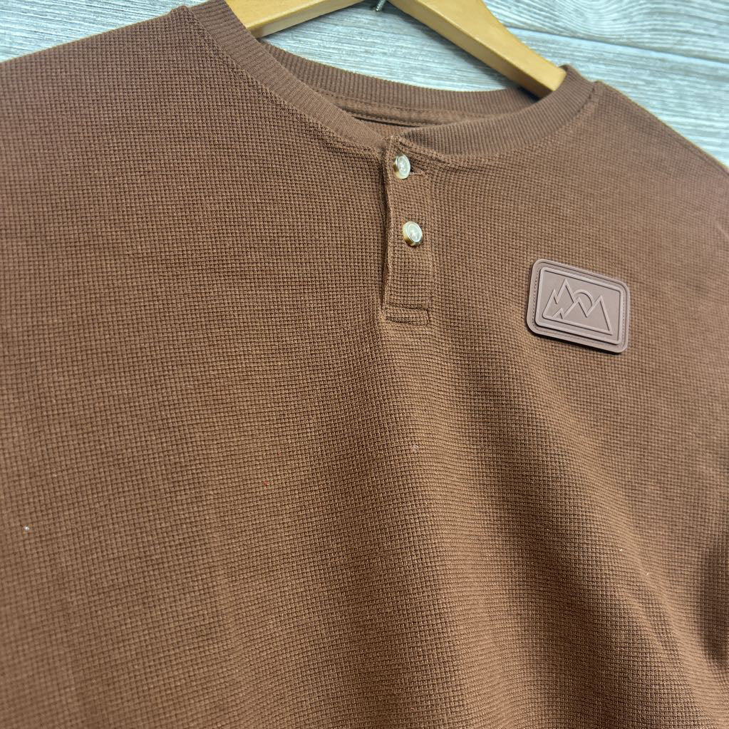 Waffle Knit Henley Shirt 10
