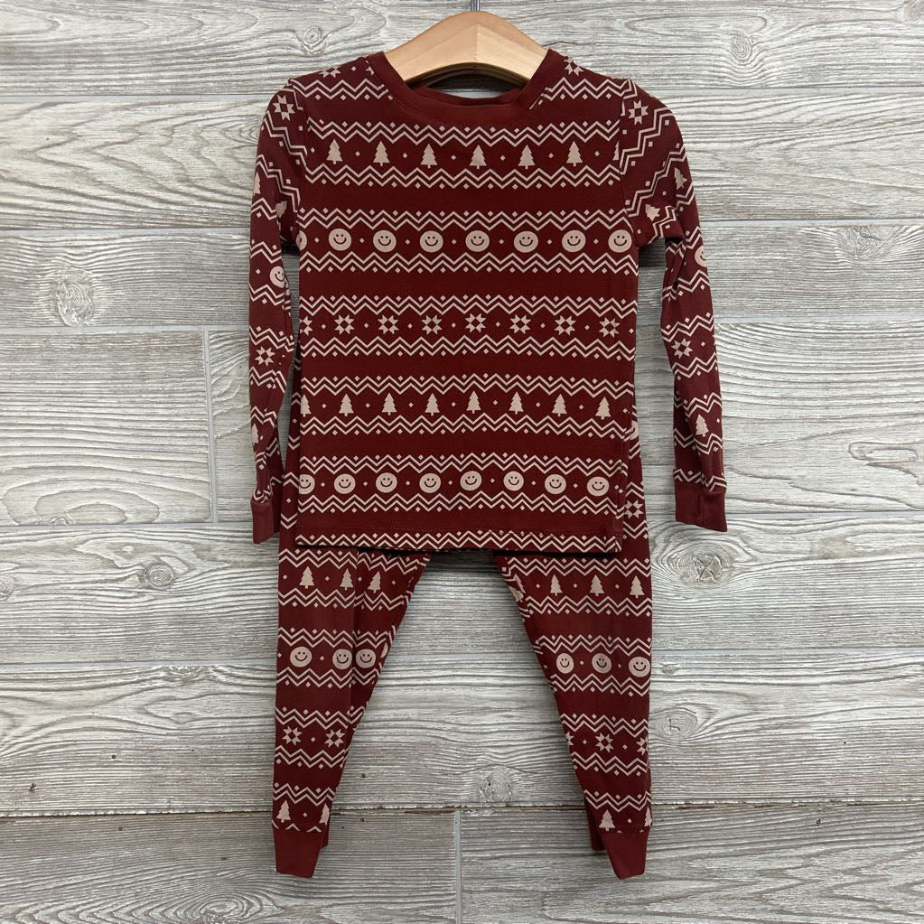 2 Pc LS PJs Nordic Smiley Faces 4T