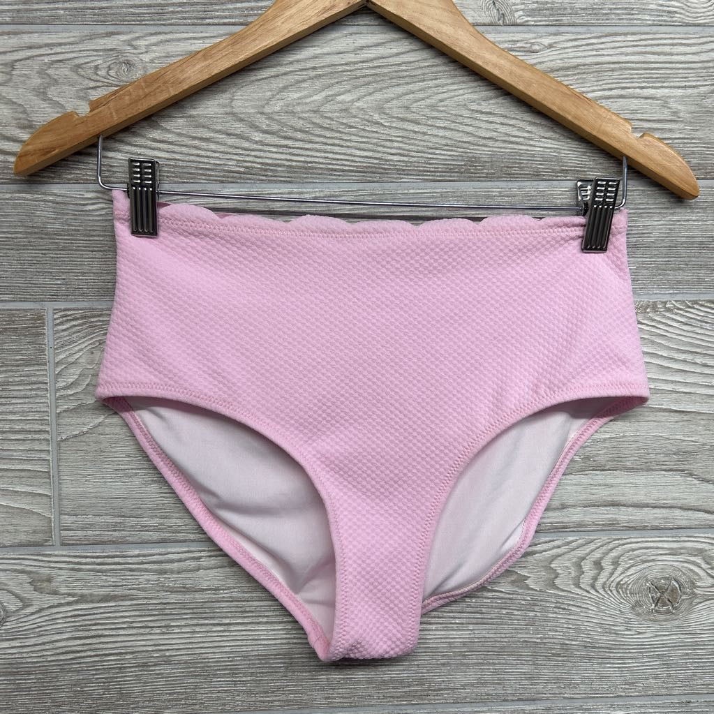 2 Pc One Shoulder Swimsuit Scallop Trim 14