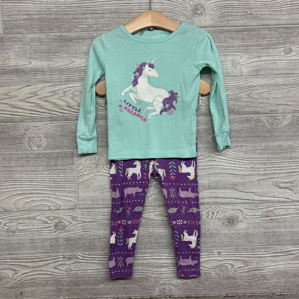2 Pc LS PJs Little Dreamer Unicorns 2T