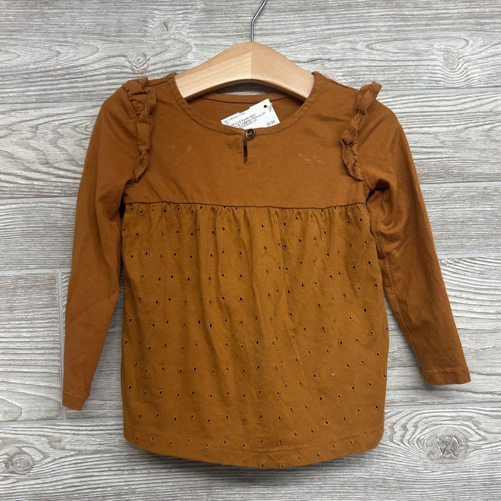 LS Eyelet Shirt Ruffles & Leggings Flowers 3T