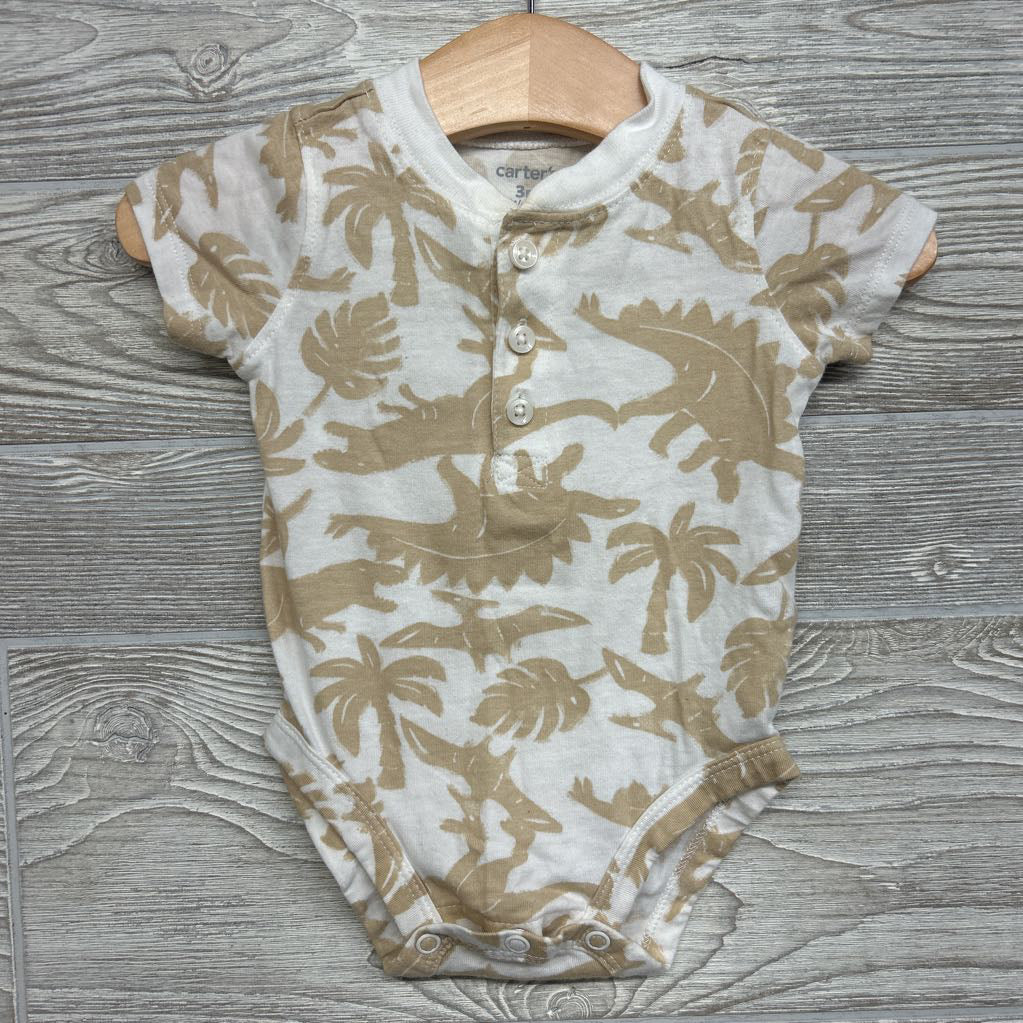 Henley Bodysuit Dinosaurs Palm Trees & French Terry Cargo Joggers 3M