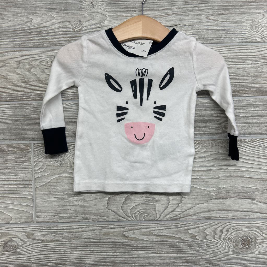 2 Pc LS PJs Zebra 12-18M