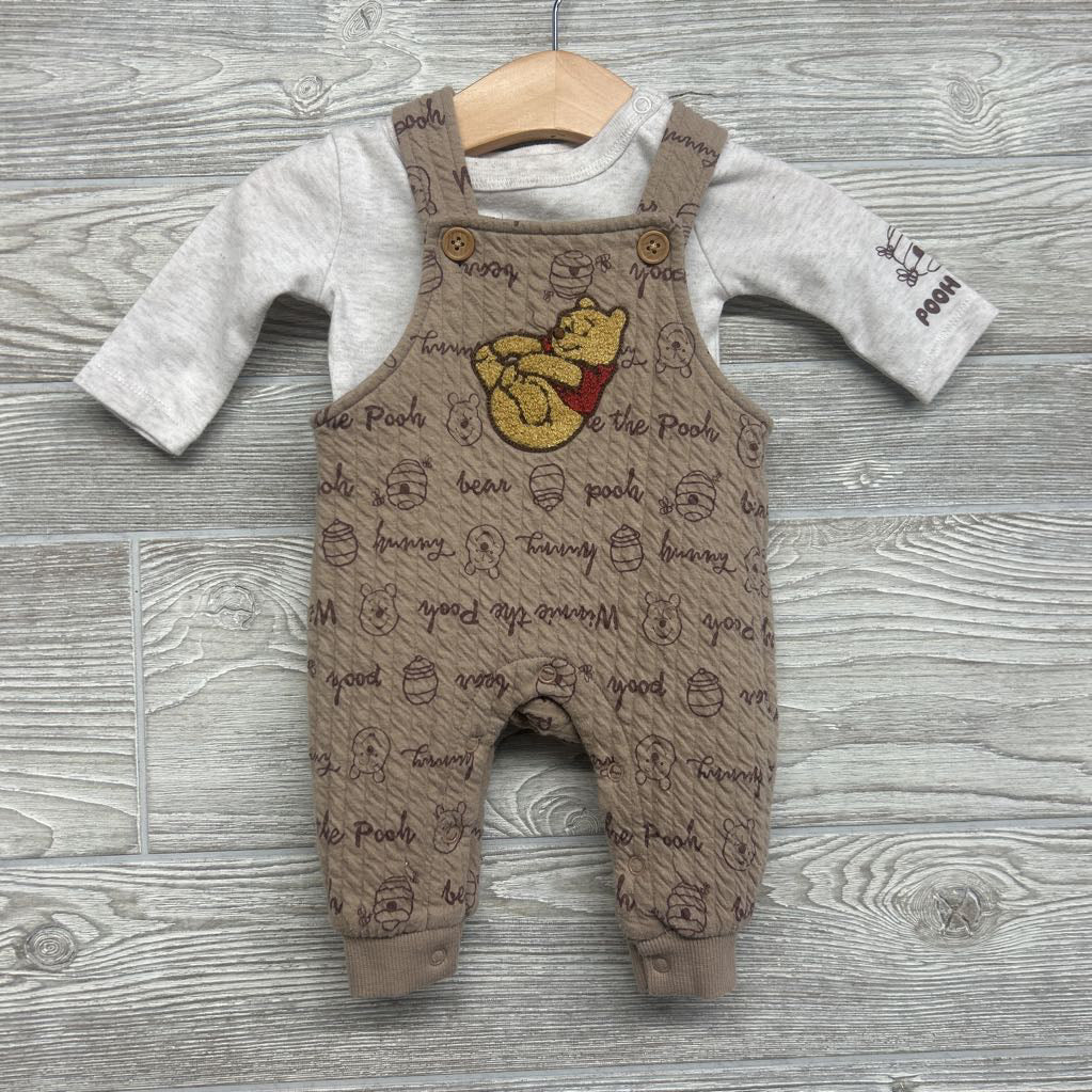 Matelasse Overalls Winnie The Pooh & LS Shirt NB