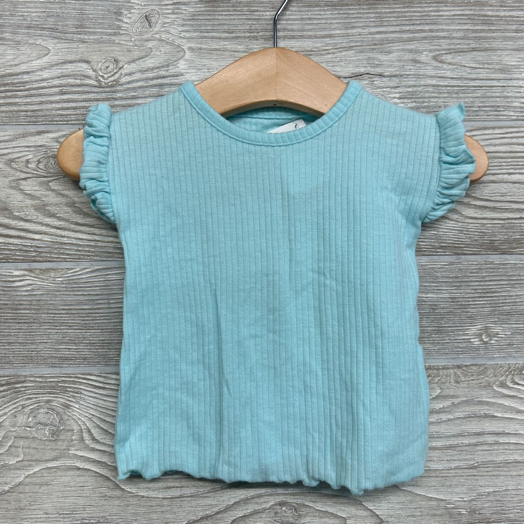 Ribbed Shirt Lettuce Trim 3-6M