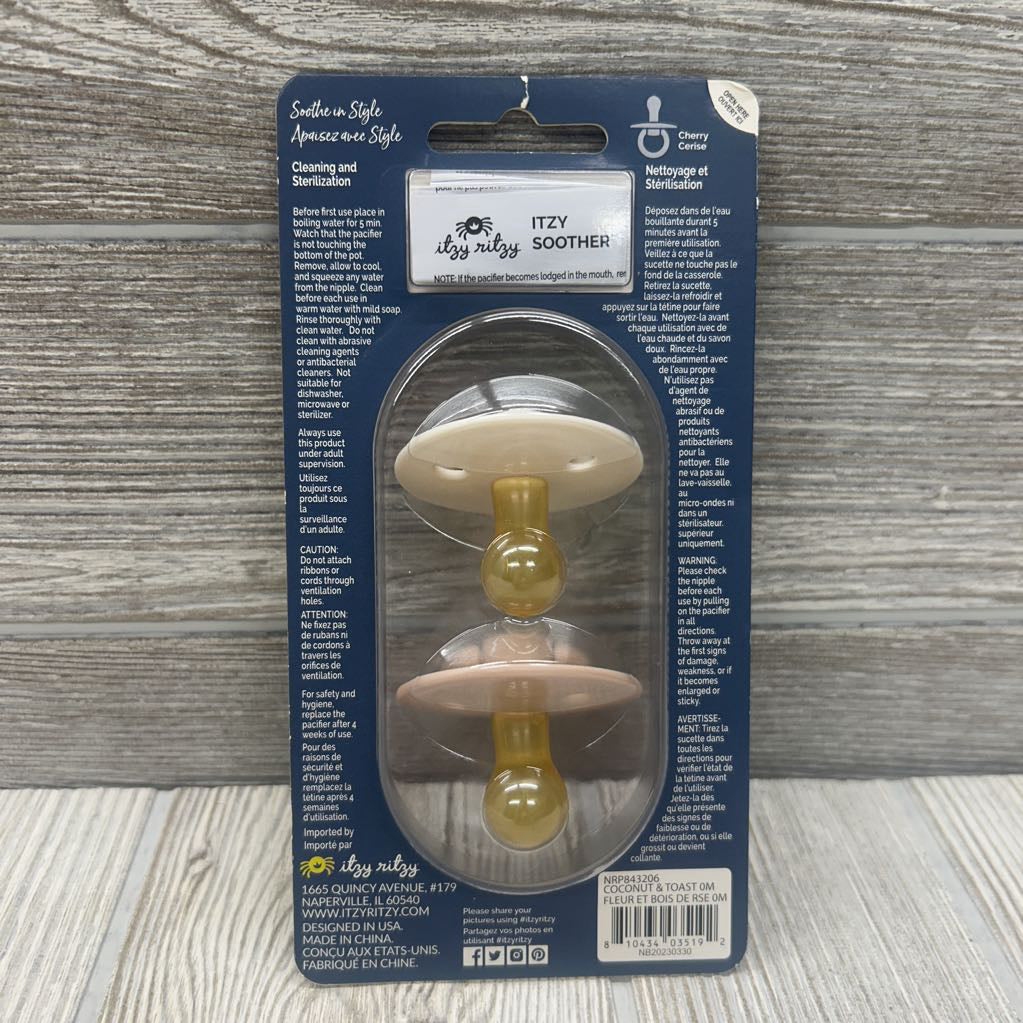 NEW 2 Pk Cherry Itzy Soothers 0-6M
