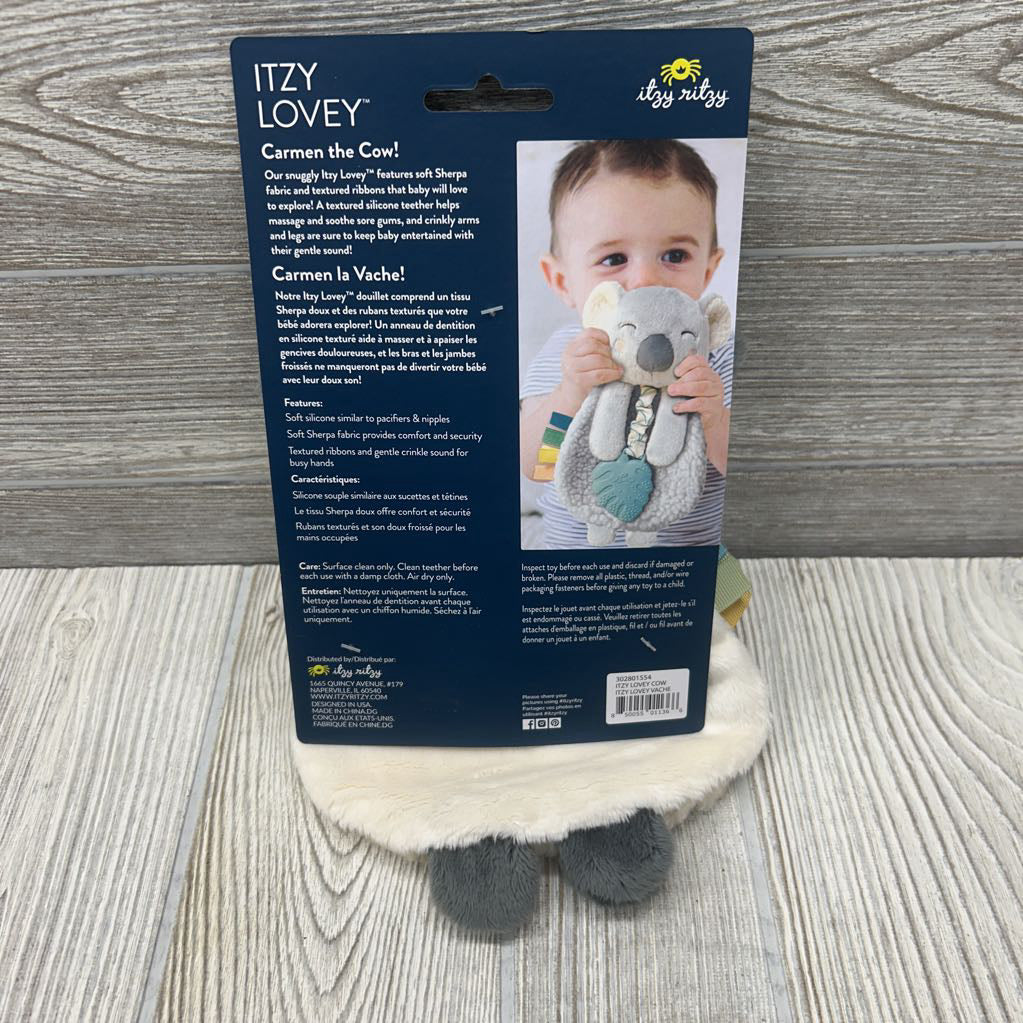 NEW Itzy Lovey Cow Plush Teether
