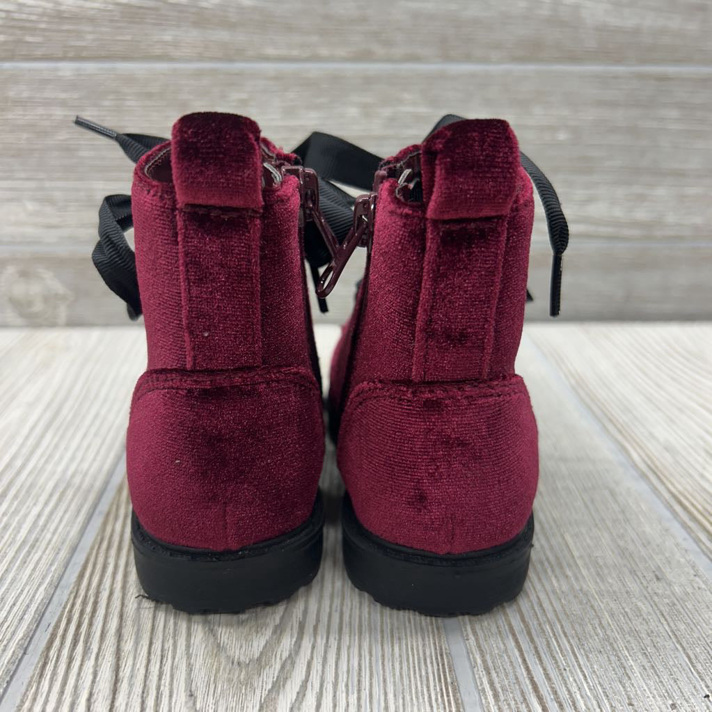Velour Lace Up Boots 6C