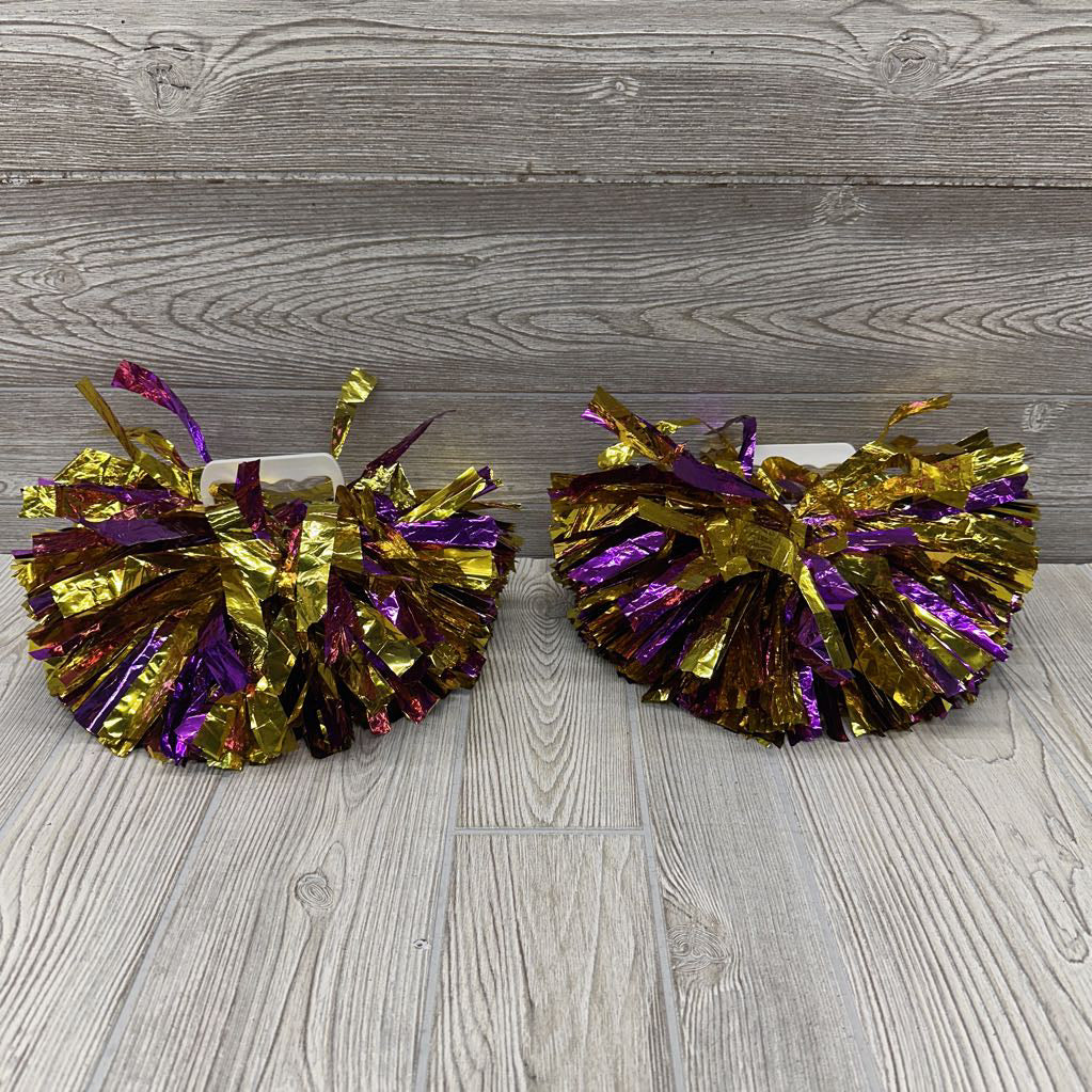 2 Pk Metallic Pom Poms