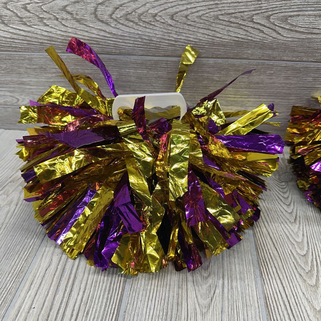 2 Pk Metallic Pom Poms