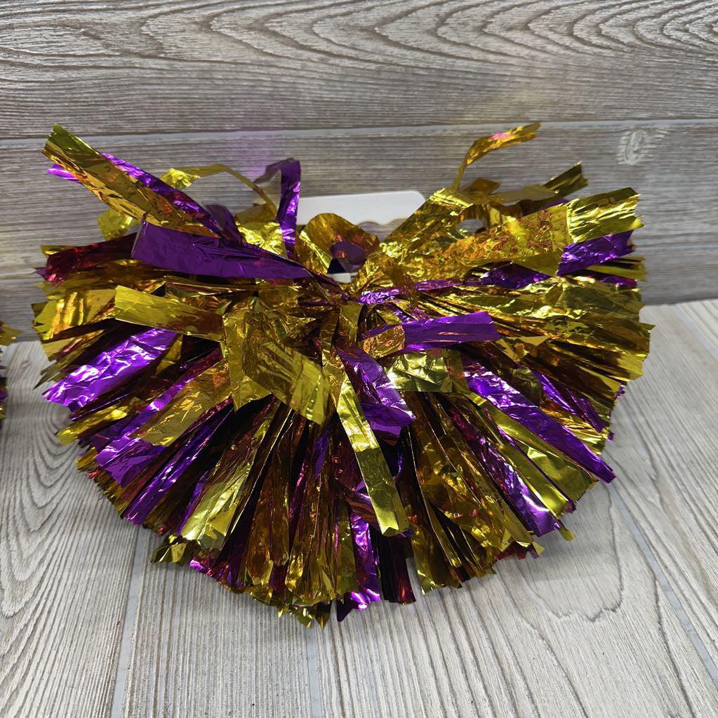 2 Pk Metallic Pom Poms