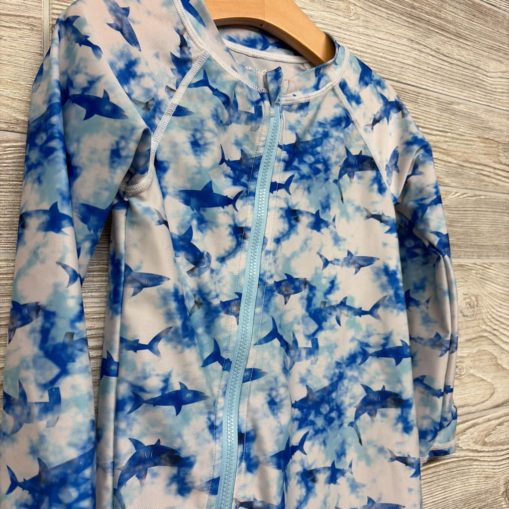 Rashguard Swim Outfit Sharks & Tie Die 4t