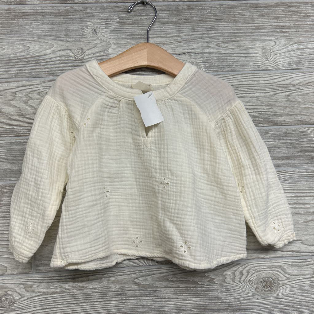 LS Muslin Eyelet Shirt 3T