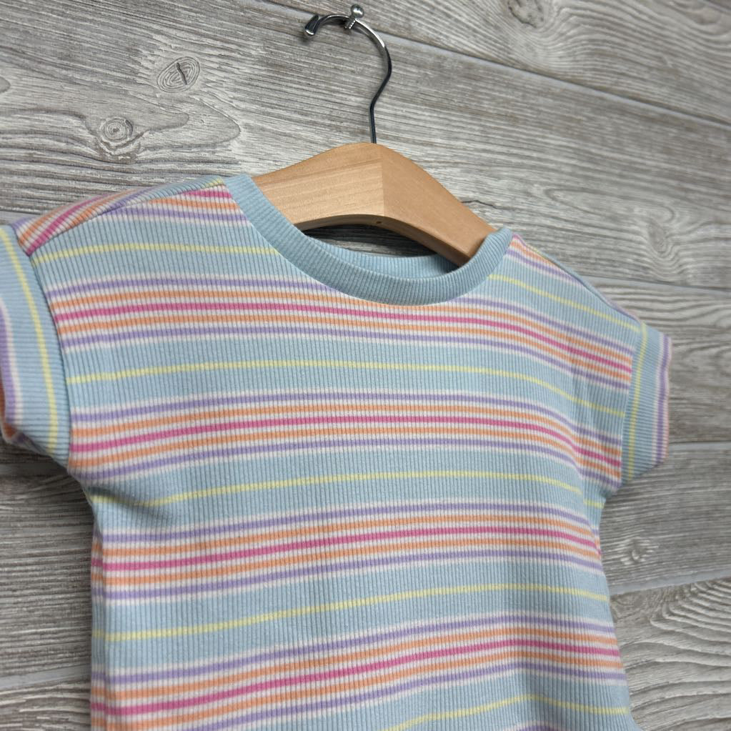 Ribbed Peplum Shirt Stripes 2T