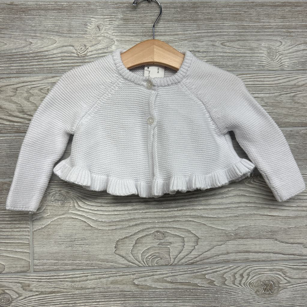 Knit Cardigan Ruffle Trim 6-9M