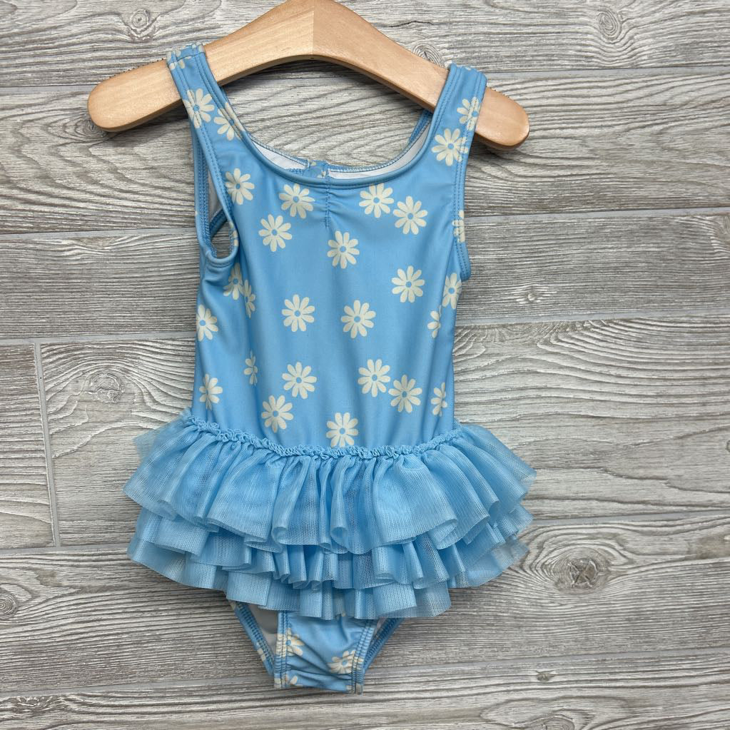 Tutu Swimsuit Flowers 4T