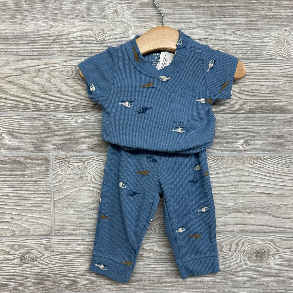 Waffle Knit Bodysuit & Pants Helicopters 6M