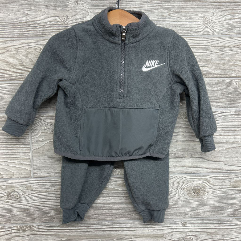1/4 Zip Fleece Pullover & Joggers Swoosh 12M